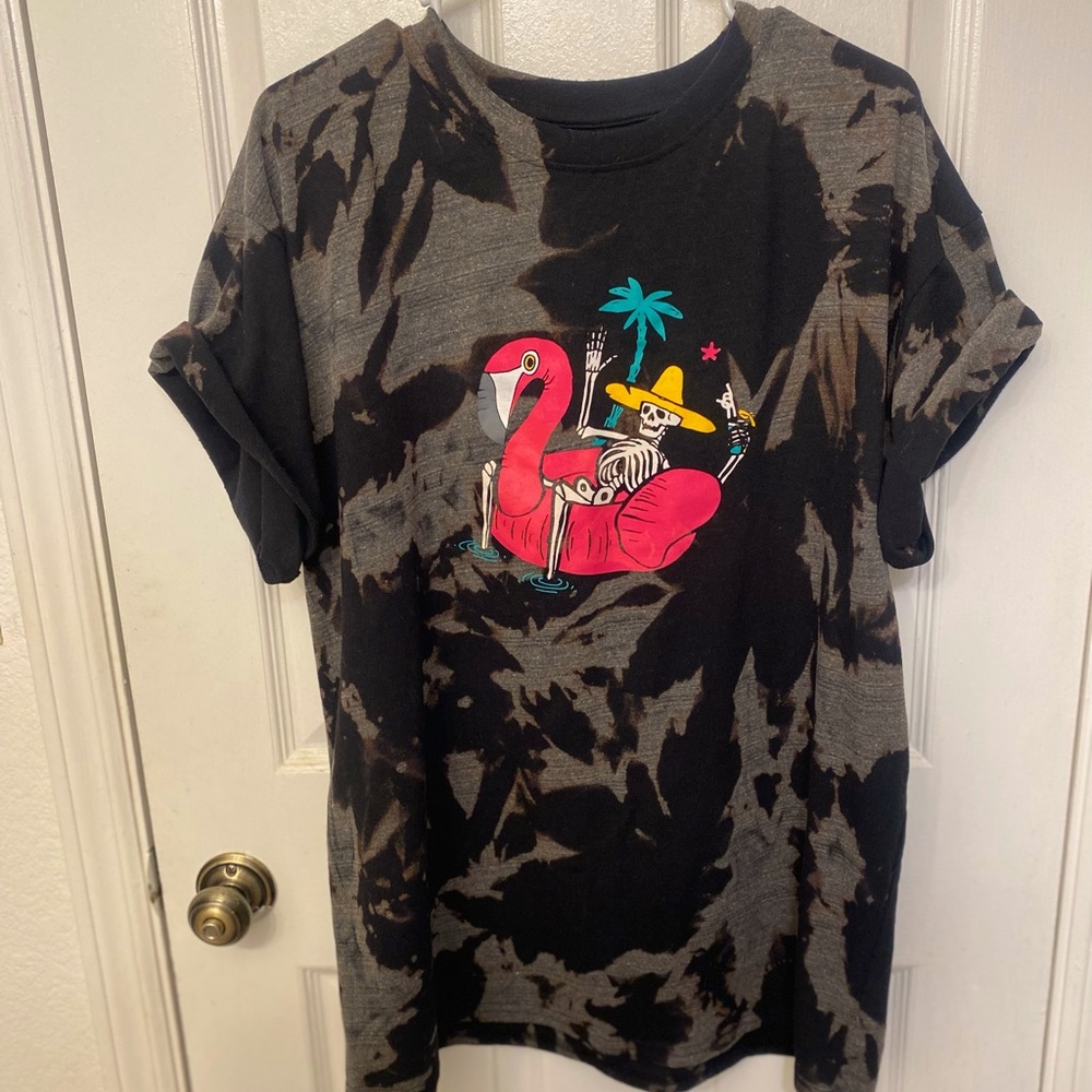 Distressed Oversized Skeleton Tee